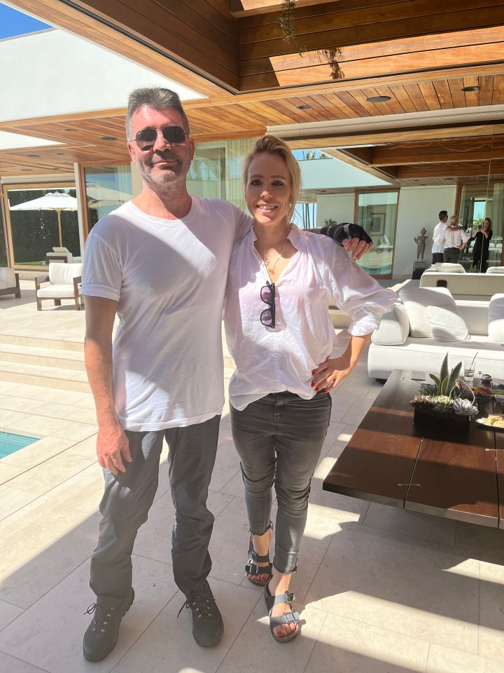 Simon hosted Clemmie for a chat in the grounds of his Malibu mansion