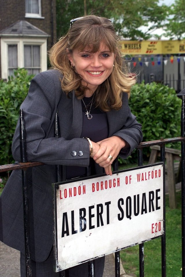 Danniella on the set of Eastenders in 1999