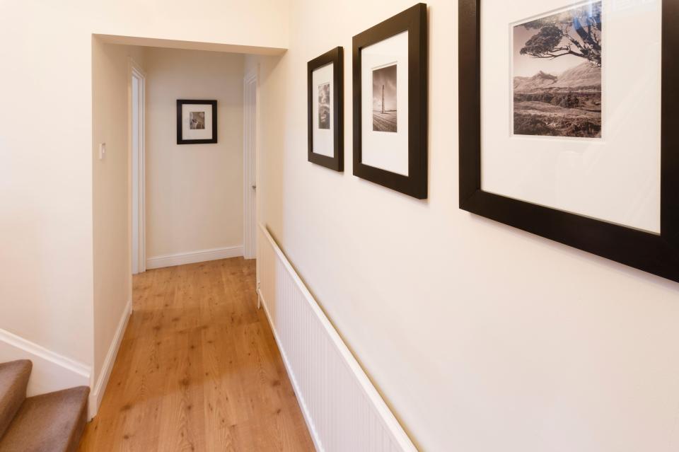 Add shelves and benches to narrow hallways to utilise the space