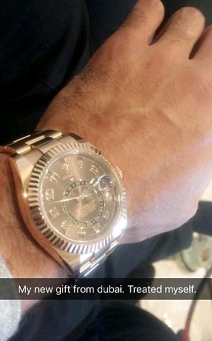 Amir had previously shown off his collection of flash watches online