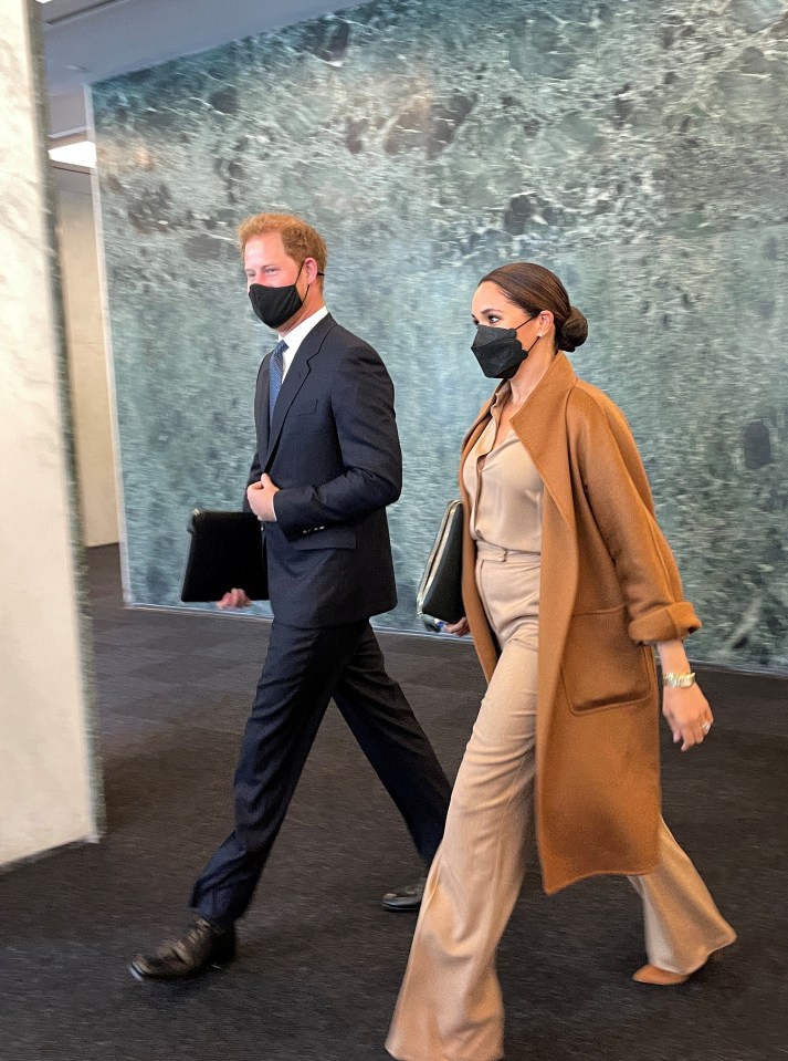 The Duke and Duchess of Sussex after meeting with UN Secretary General Antonio Guterres in New York City last year