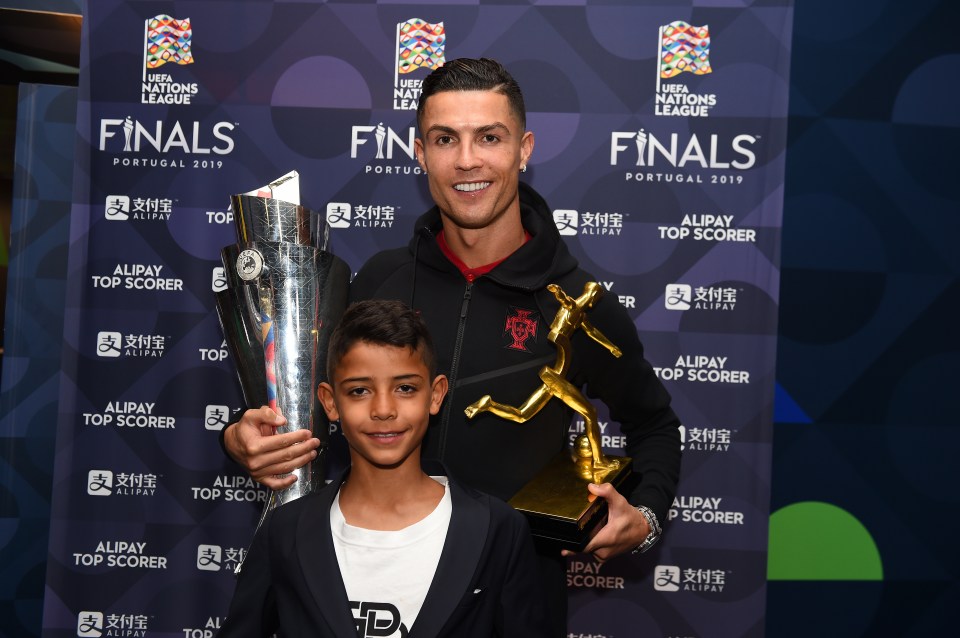 Cristiano Ronaldo with Cristiano Jr in 2019