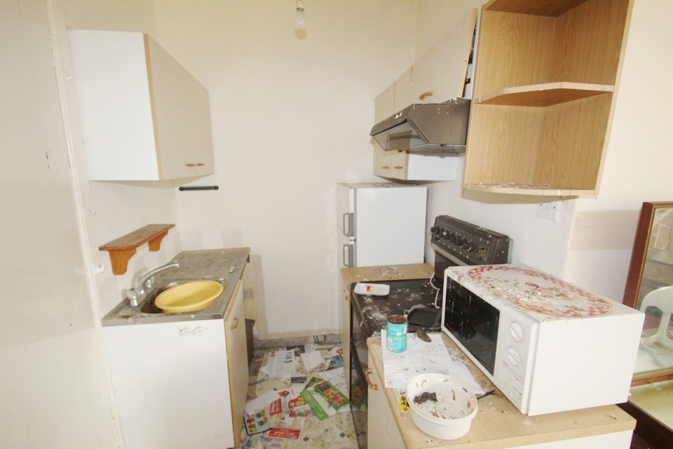 The rooms come with a thick coating of dust and great piles of abandoned furniture