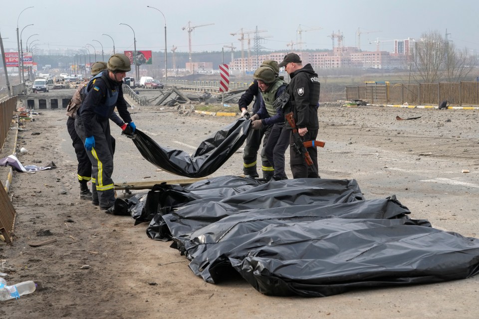 The bodies were placed in black plastic bags