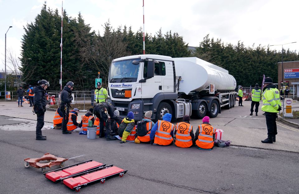 Eco-fanatic groups teamed up to blockade key terminals leaving tanker drivers unable to deliver fuel to depots