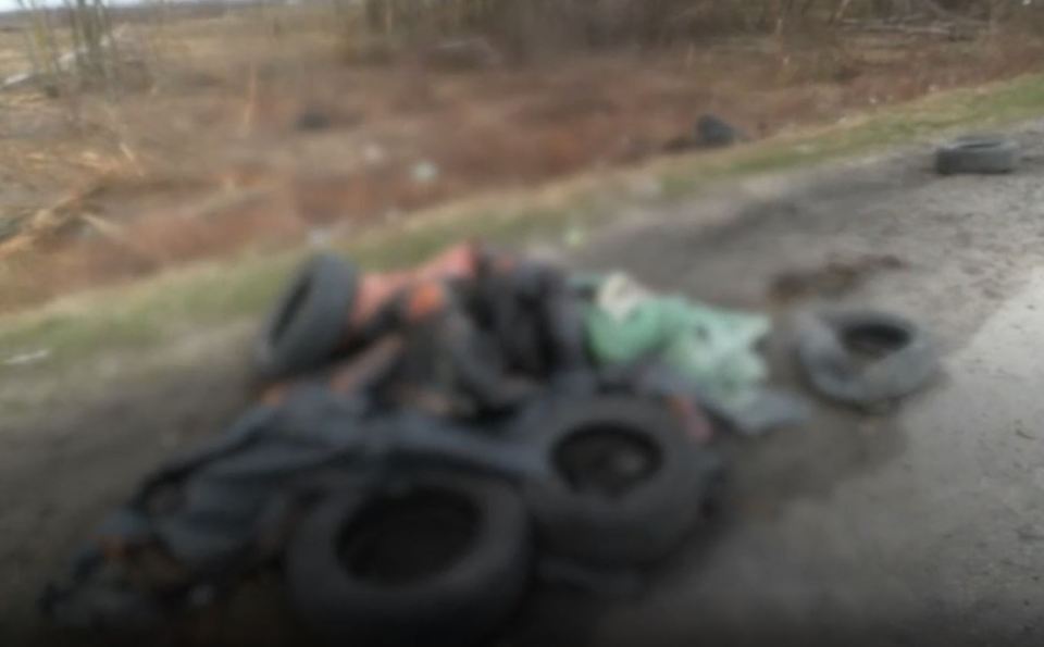 Some of the bodies were left under tyres on the road