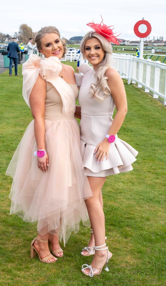 Two women appeared in good spirits as they posed for a picture