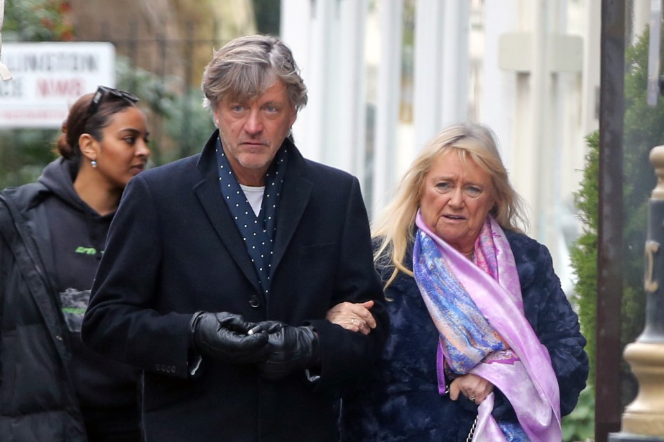 Richard Madeley and wife Judy Finnigan took a stroll in London today after his absence from Good Morning Britain