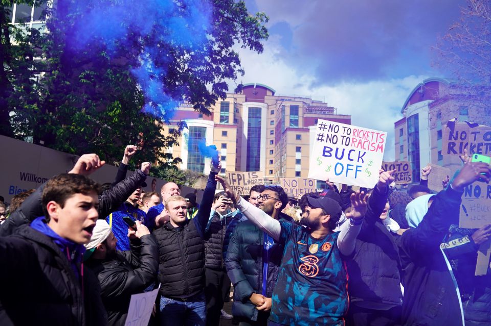 "#No To Ricketts, #No To Racism" banners were on show