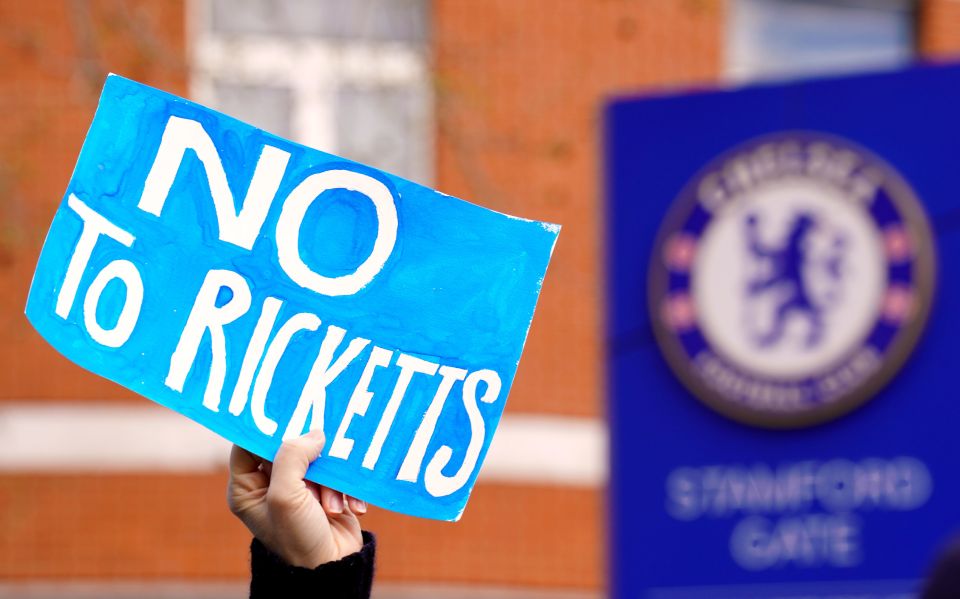 Chelsea fans protested the Ricketts' bid on Saturday