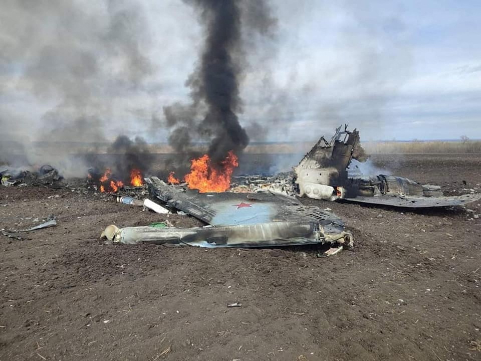 It's claimed the fighter jet was downed in the Kharkiv region