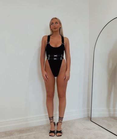 Millie showed off her long legs in her bodysuit