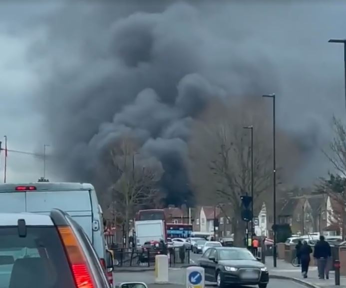 Ten fire engines and 70 firefighters went to tackle the blaze