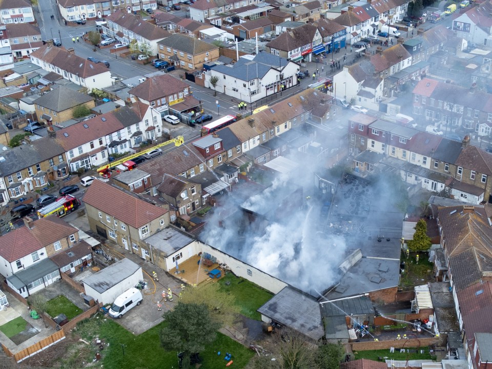 Firefighters battled to put out the blaze