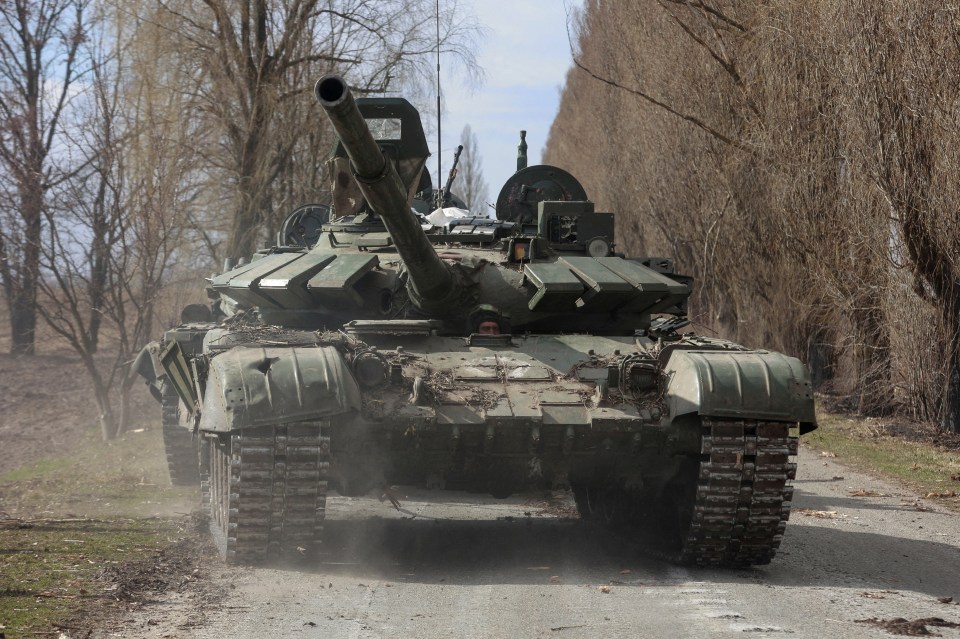 The tank in the footage appears to be a Russian T-72 tank