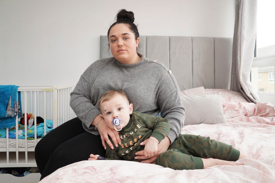 Chaileigh Clancy pictured with her son Billy in their one-bed flat in South London