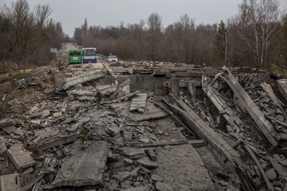 A bridge leading to Chernobyl was destroyed by Putin's forces