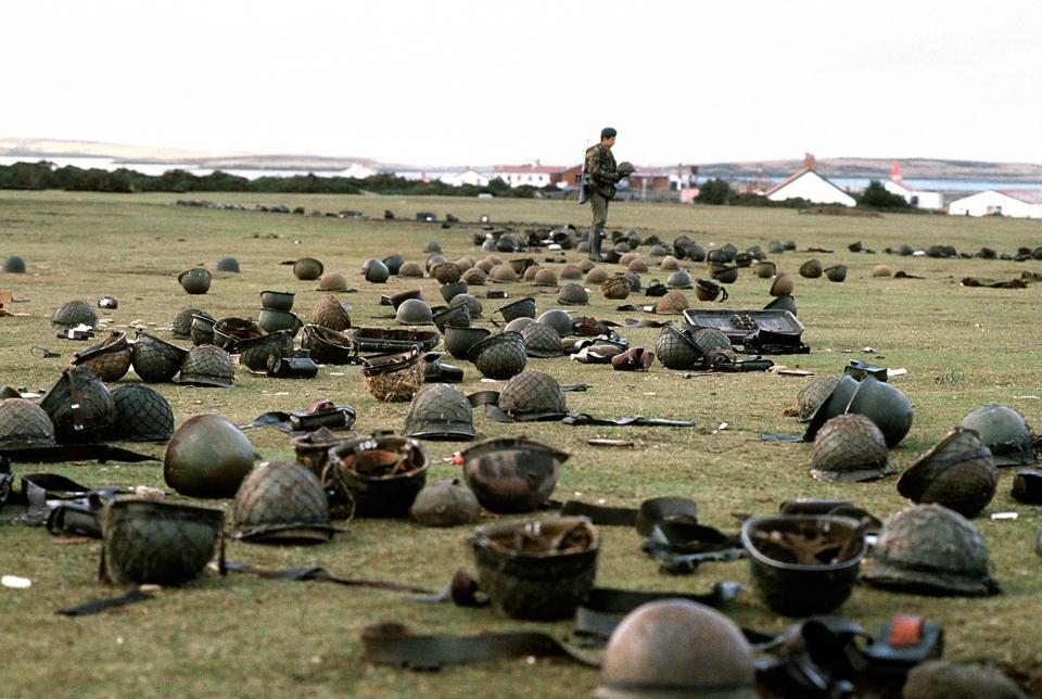 The aftermath of the Battle of Goose Green and all the death and terror it had brought