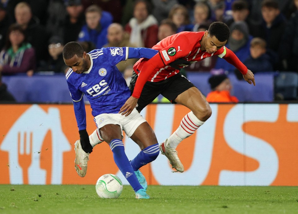 PSV's Cody Gakpo was denied a stonewall penalty in the second half