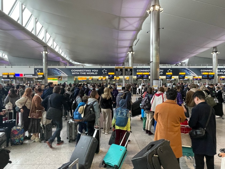 Terminal two at Heathrow was rammed with travellers attempting to check in