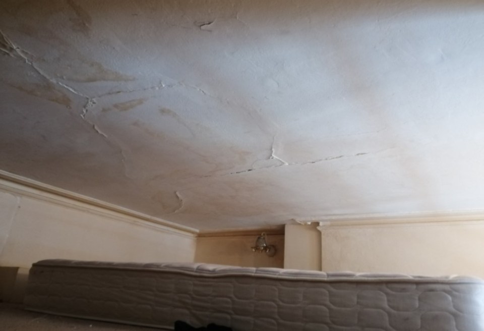 The mattress on the flat's elevated bed would leave sleeping Brits just INCHES from the ceiling