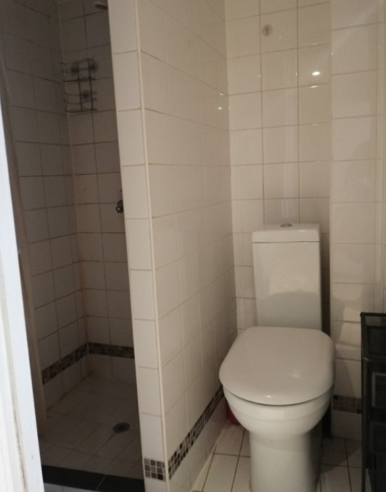 The flat has a small ensuite bathroom