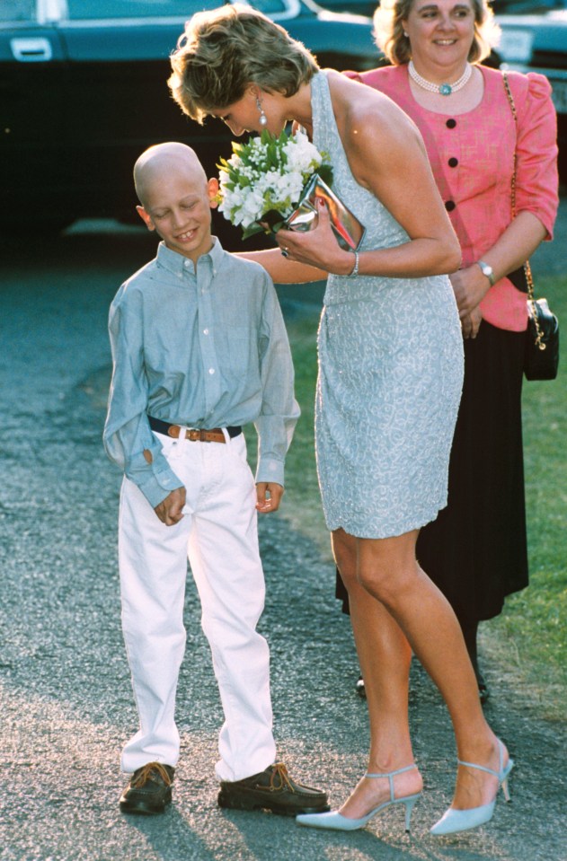 Sam's brother Thomas was pictured presenting a bouquet of flowers to Princess Diana in 1995, after he was diagnosed with a rare form of bone cancer