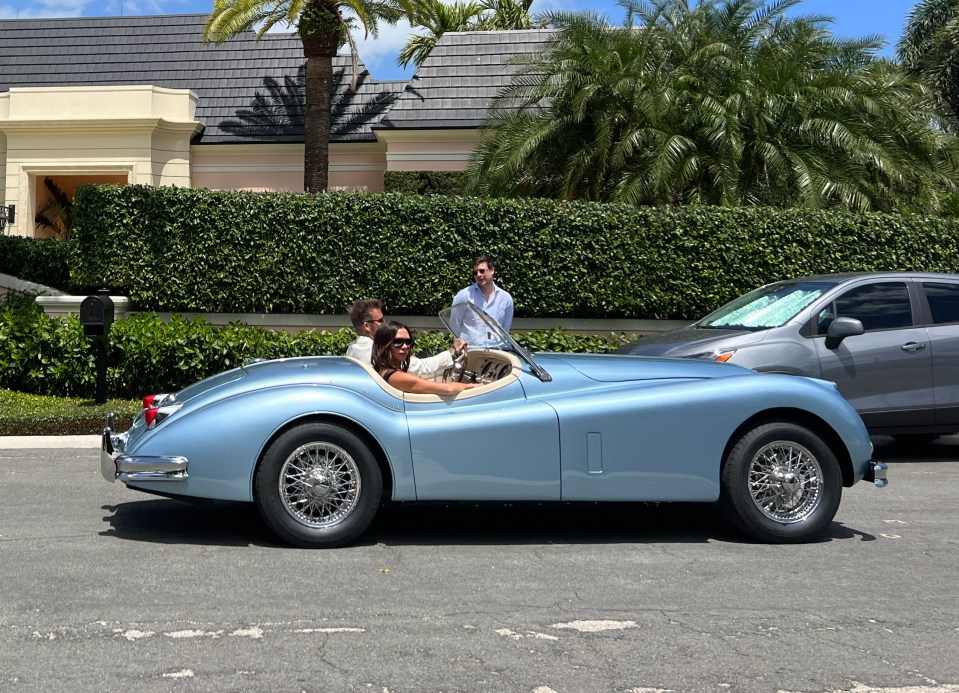 Proud parents David and Victoria Beckham were seen arriving for Sunday bunch the morning after the wedding