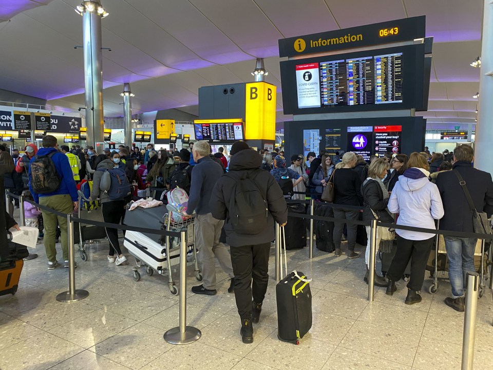 Passengers over the weekend battled long queues at Heathrow, as traveller soar to pre-pandemic numbers