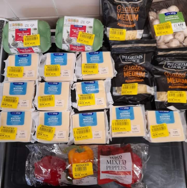 Shirley Allbones, who is from the UK, was delighted with her impressive food haul which cost just £6.38