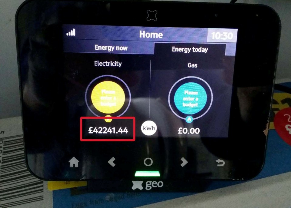 The smart meter showed the daily electricity bill was a whopping £42,241.44