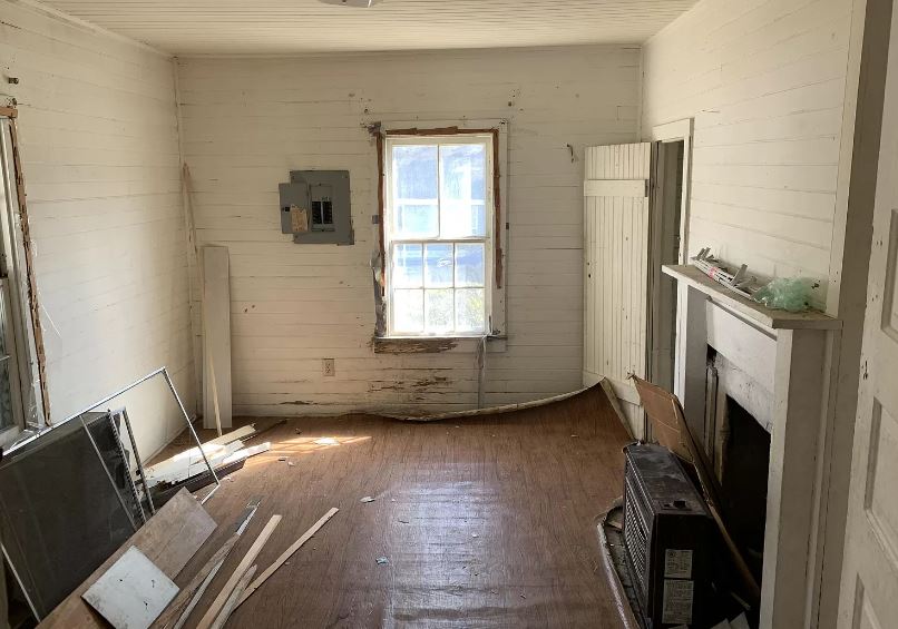 Builders materials also scatter the 104-year-old home