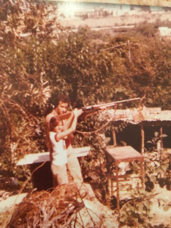 Marisa learning to shoot in Italy with her gangster dad Emilio