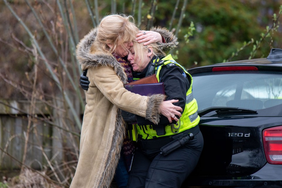 In one scene Sarah’s face was bruised and her character was consoled by sister Clare Cartwright, played by Siobhan Finneran