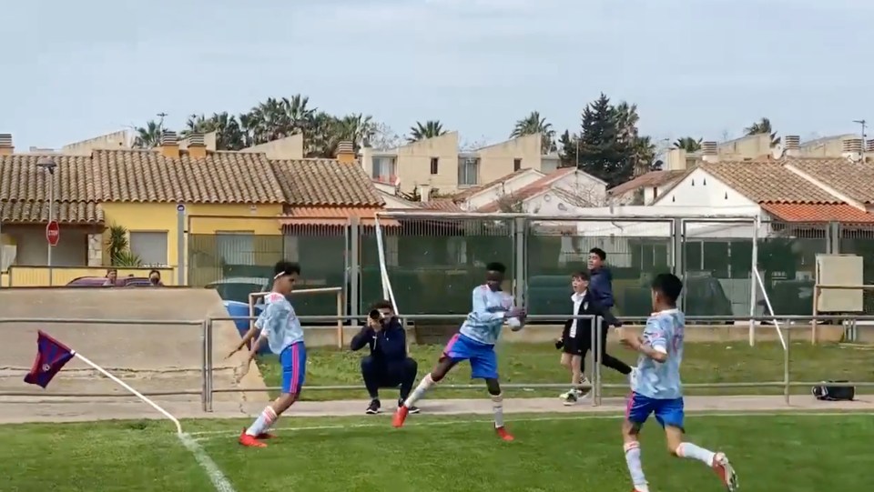 Cristiano Ronaldo Jr copying his dad’s trademark celebration