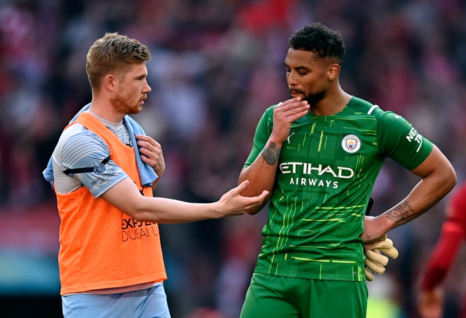 De Bruyne also checked Steffen was OK after the final whistle