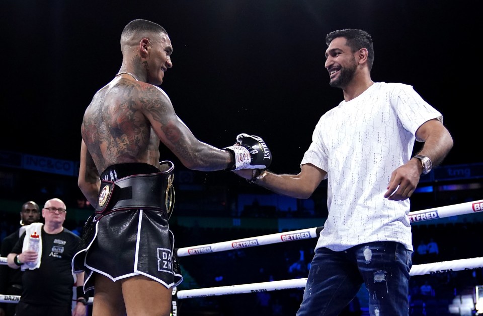 Amir Khan jumped in the ring to congratulate Conor Benn, but didn’t commit to fighting him