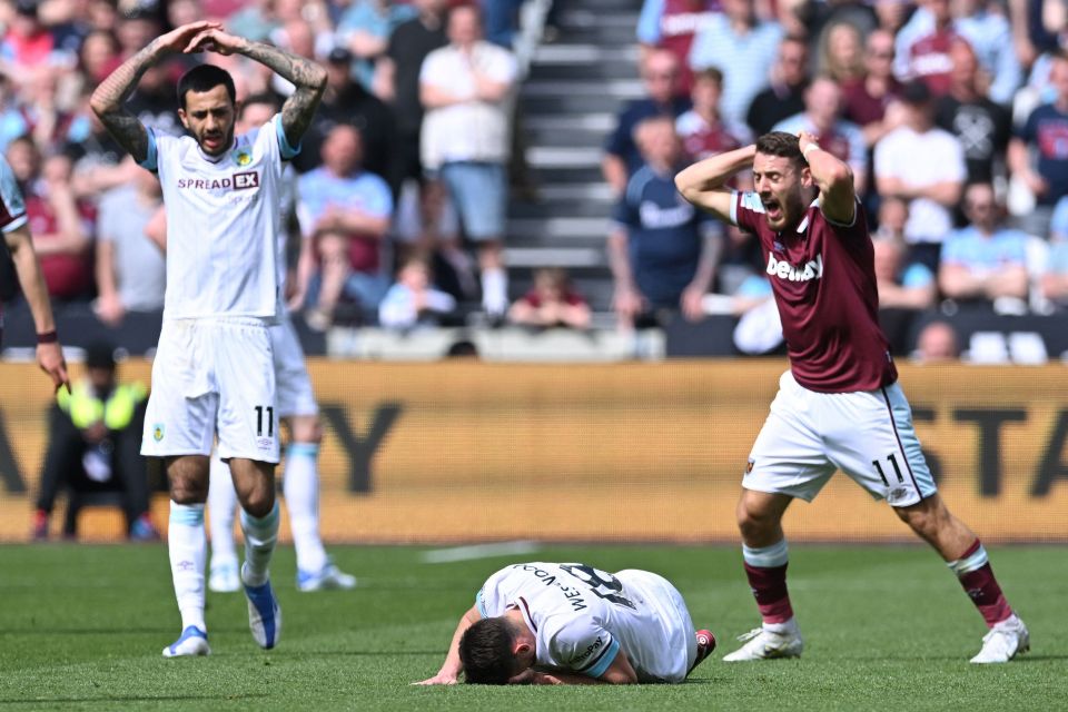 Nikola Vlasic immediately looked devastated as Ashley Westwood collapsed to the floor