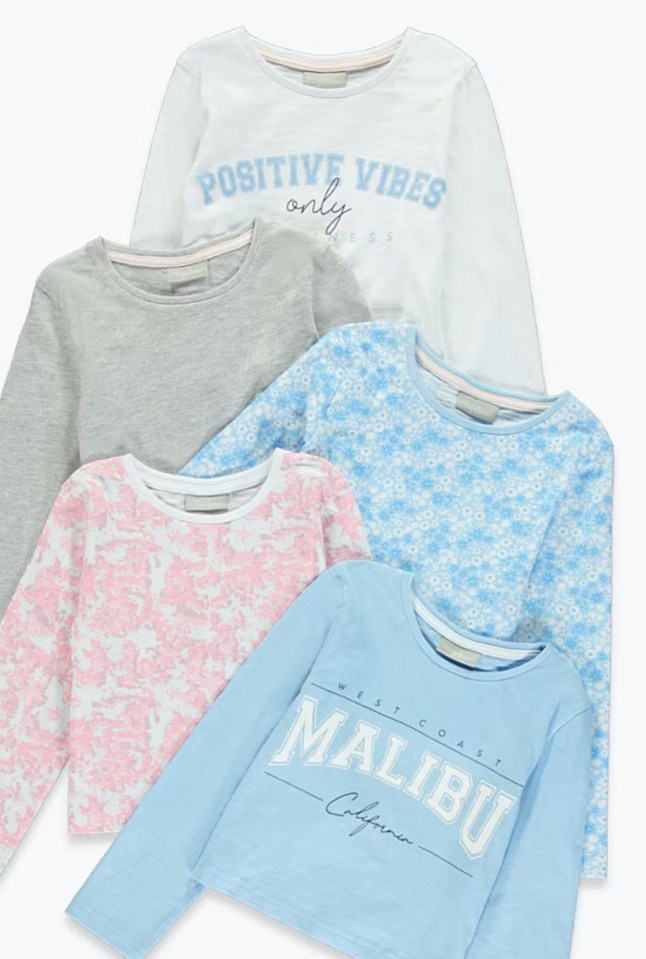 This five-pack of kids’ tops from Matalan is now £6.50