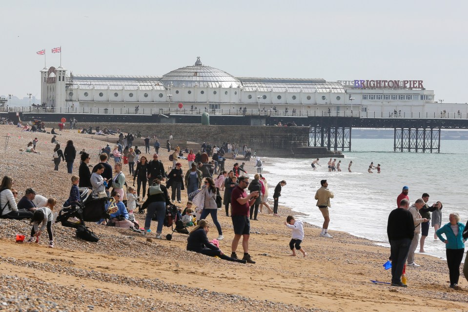 Brits in Brighton also basked in the sunshine