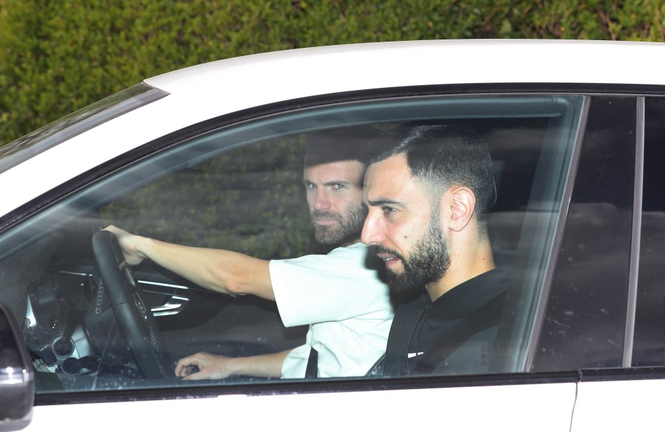 Bruno Fernandes hitched a ride with Juan Mata after he was involved in a road collision in his £94k Porsche Panamera on his way to training