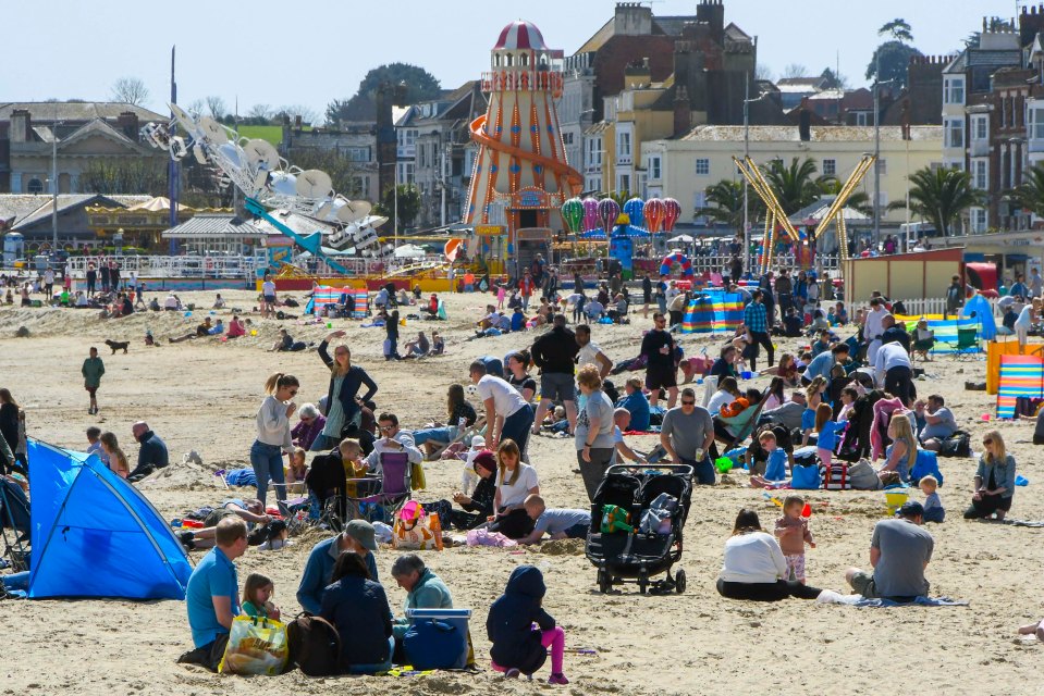 Holidaymakers in Weymouth, Dorset, enjoyed the sun on Easter Monday