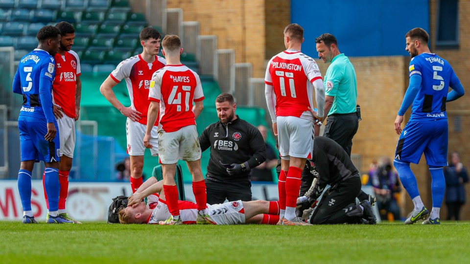 Both men were given their marching orders - with Lane being sent off as he was stretchered