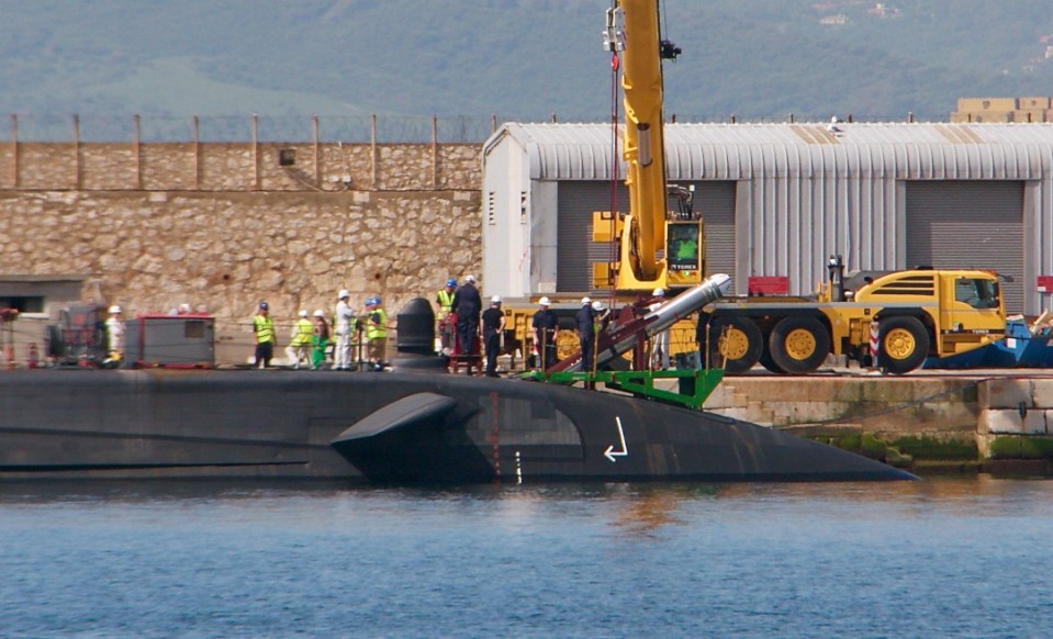 Missiles were spotted being loaded in the British submarine