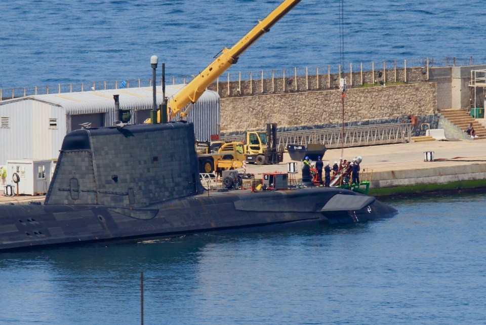 The massive vessel is docked in Gibraltar amid fresh threats to the West