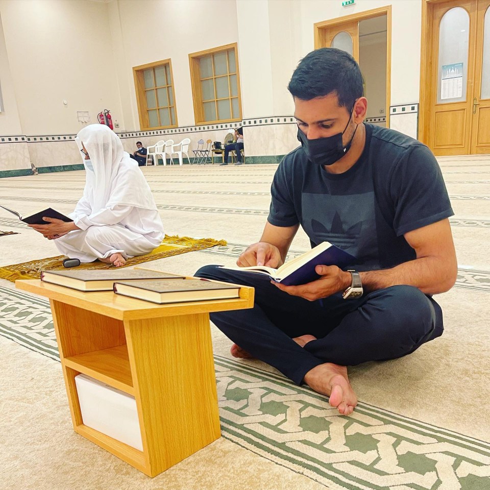 Khan seen wearing the same watch at a mosque