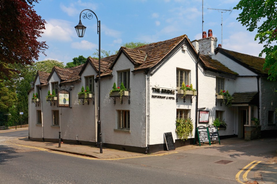 The ace took a leak at The Bridge in Prestbury, Cheshire, at 3.25pm