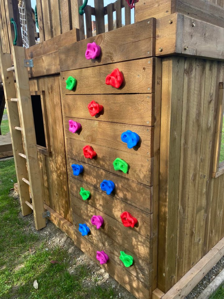 There was even a climbing wall with handles