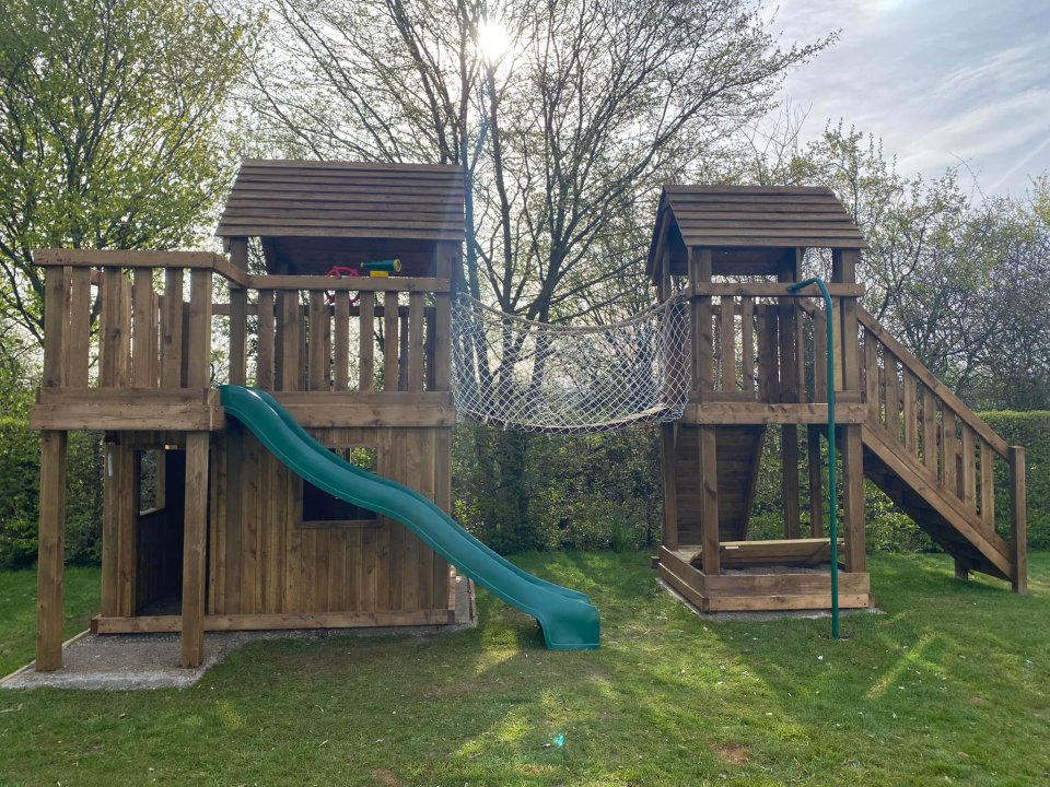 Ioanna Peklivanas' fiance made this amazing climbing frame for their two sons