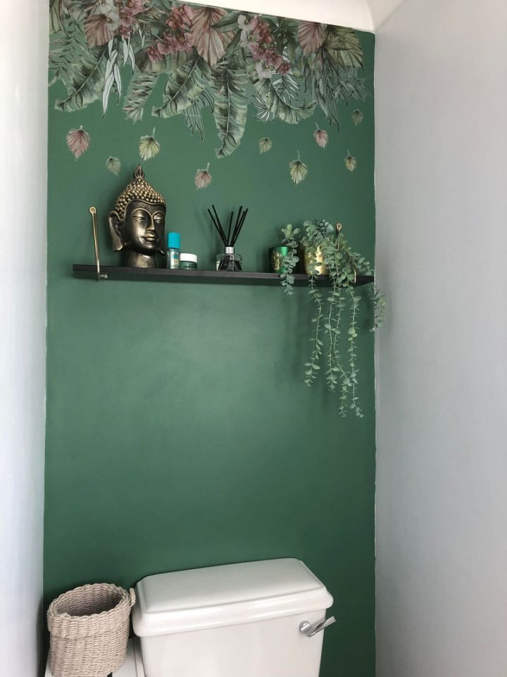 Jenny, from Cheshire transformed her drab bathroom into an emerald green paradise